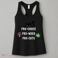 Feminism And 420 Funny Pro Choice Pro Cats Pro Weed Feminist Women's Tank Top thumb 3