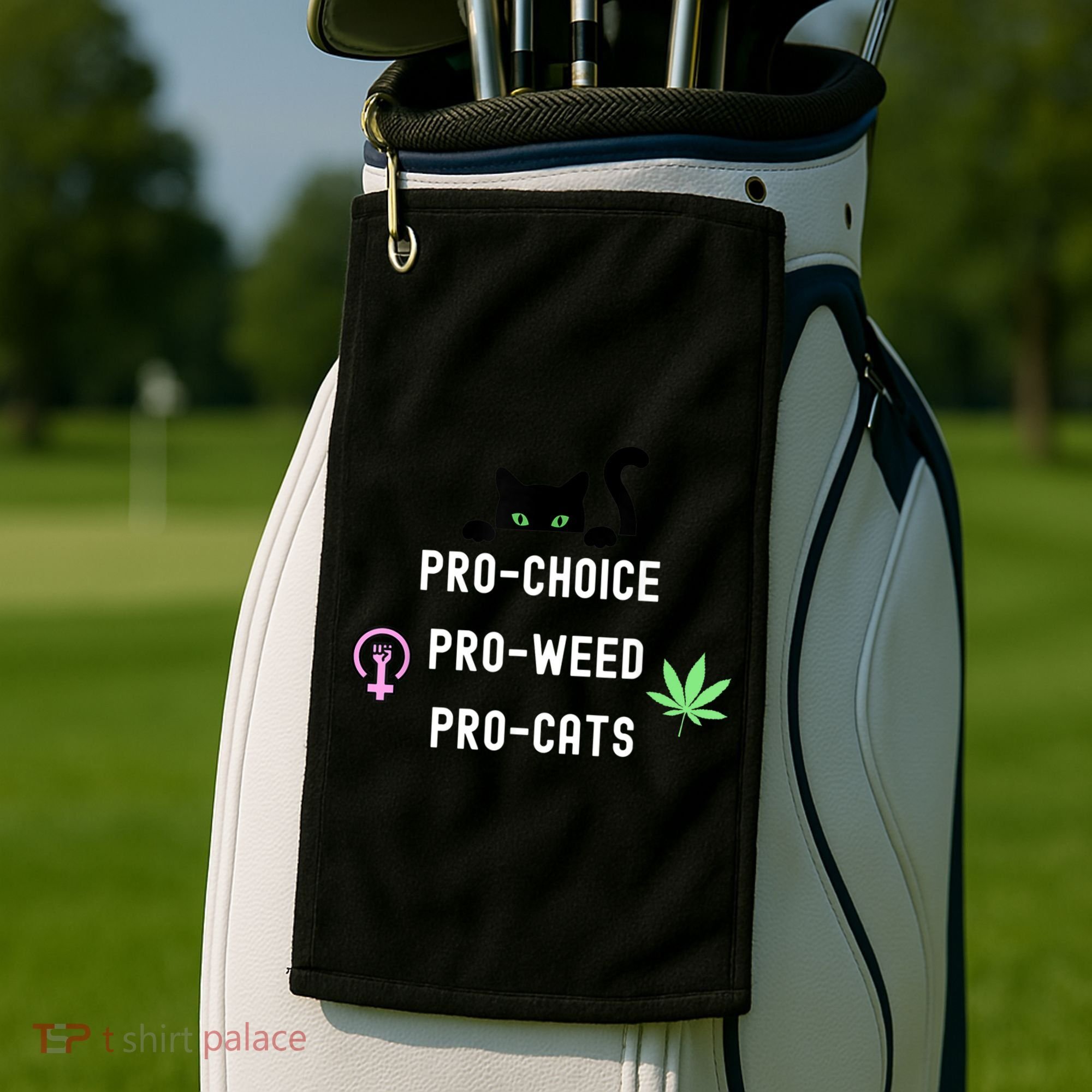 Feminism And 420 Funny Pro Choice Pro Cats Pro Weed Feminist Golf Towel