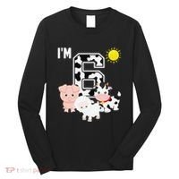 Farm Animals 6th Birthday 6 Year Old Birthday Party Long Sleeve Shirt thumb 0