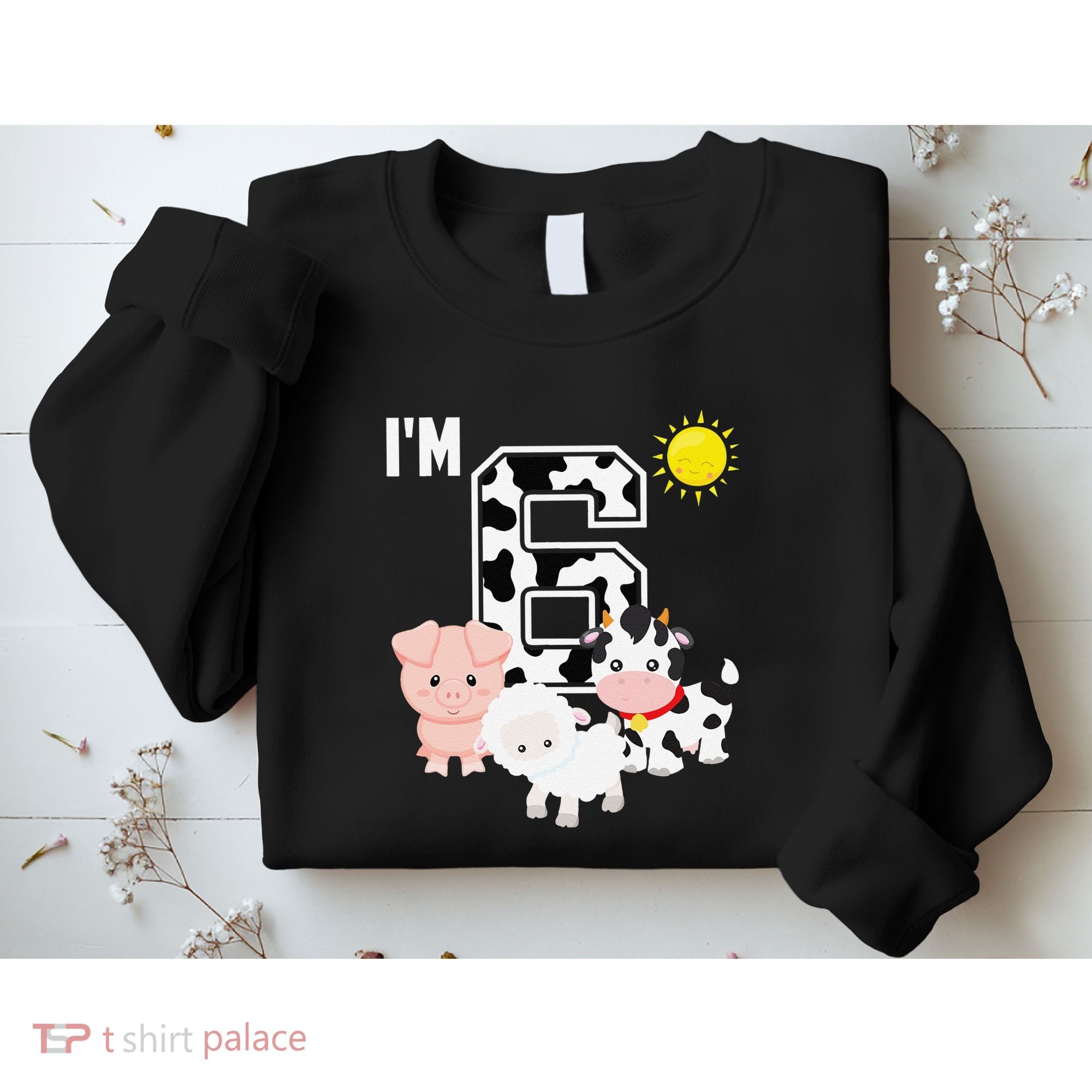 Farm Animals 6th Birthday 6 Year Old Birthday Party Sweatshirt