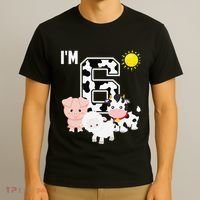 Farm Animals 6th Birthday 6 Year Old Birthday Party T-Shirt thumb 3