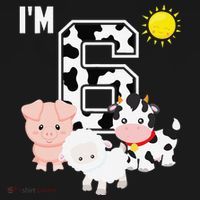 Farm Animals 6th Birthday 6 Year Old Birthday Party T-Shirt thumb 7