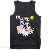 Farm Animals 6th Birthday 6 Year Old Birthday Party Tank Top thumb 0
