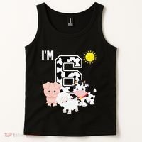 Farm Animals 6th Birthday 6 Year Old Birthday Party Tank Top thumb 2