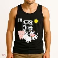 Farm Animals 6th Birthday 6 Year Old Birthday Party Tank Top thumb 3
