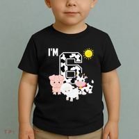 Farm Animals 6th Birthday 6 Year Old Birthday Party Toddler T-Shirt thumb 2