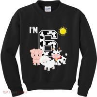 Farm Animals 6th Birthday 6 Year Old Birthday Party Kids Sweatshirt thumb 0