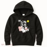 Farm Animals 6th Birthday 6 Year Old Birthday Party Kids Hoodie thumb 0