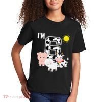 Farm Animals 6th Birthday 6 Year Old Birthday Party Kids T-Shirt thumb 2