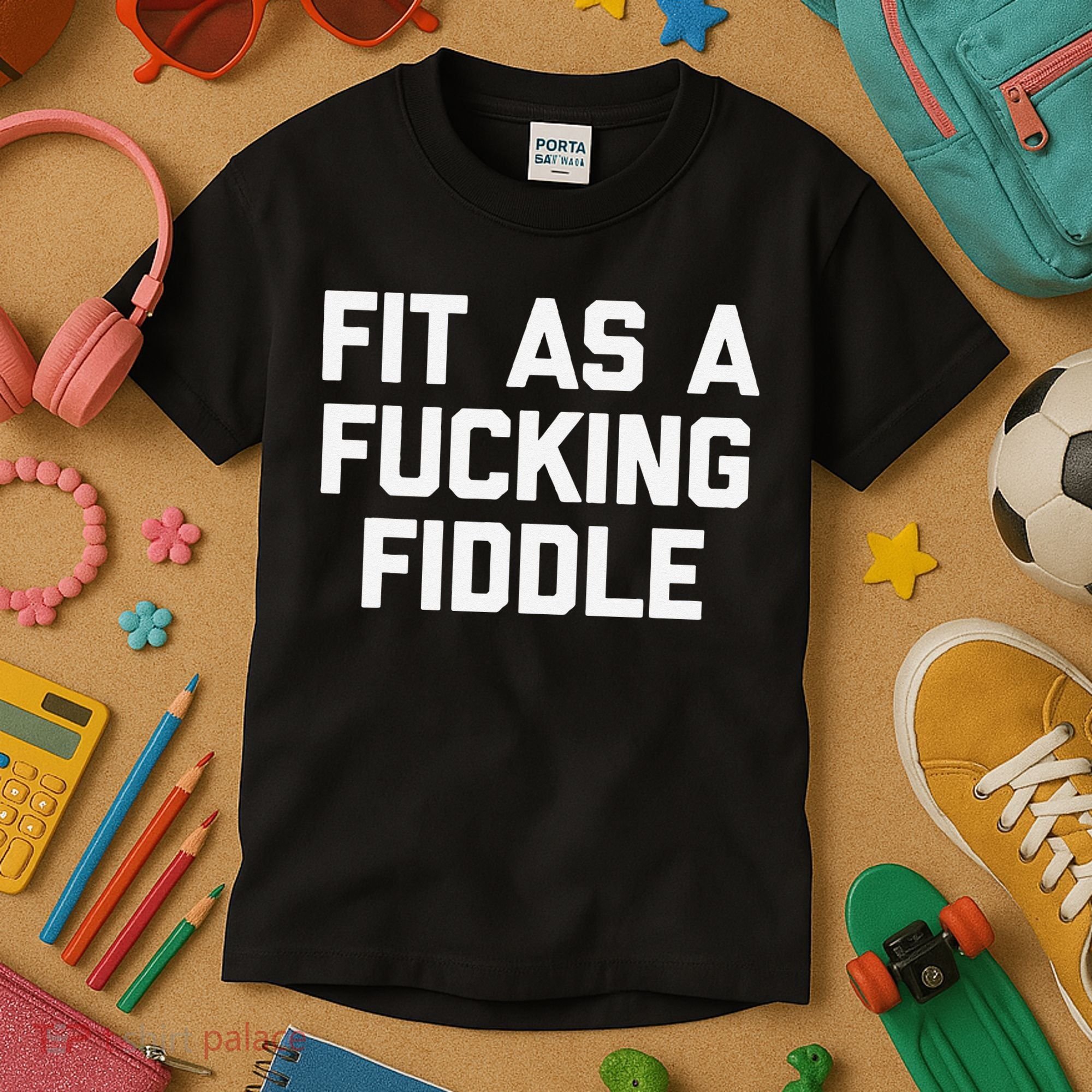 Fit As A Fucking Fiddle Funny Saying Sarcastic Novelty Kids T-Shirt