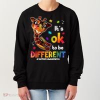 Funny Autism Awareness Its Ok To Be Different Giraffe Women's Sweatshirt thumb 0