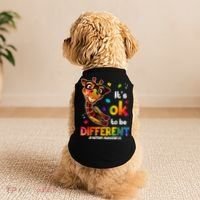 Funny Autism Awareness Its Ok To Be Different Giraffe Doggie Tank thumb 2
