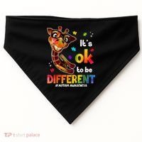 Funny Autism Awareness Its Ok To Be Different Giraffe USA-Made Doggie Bandana thumb 0