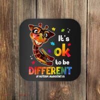 Funny Autism Awareness Its Ok To Be Different Giraffe Coaster thumb 0