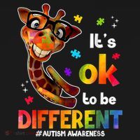 Funny Autism Awareness Its Ok To Be Different Giraffe Women's Hoodie thumb 2