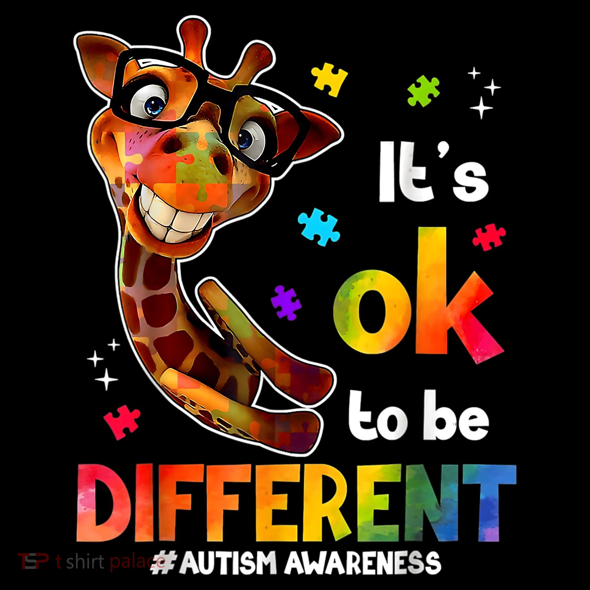 Funny Autism Awareness Its Ok To Be Different Giraffe Women's Hoodie