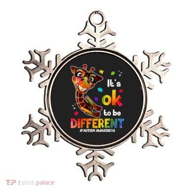 Funny Autism Awareness Its Ok To Be Different Giraffe Ornament