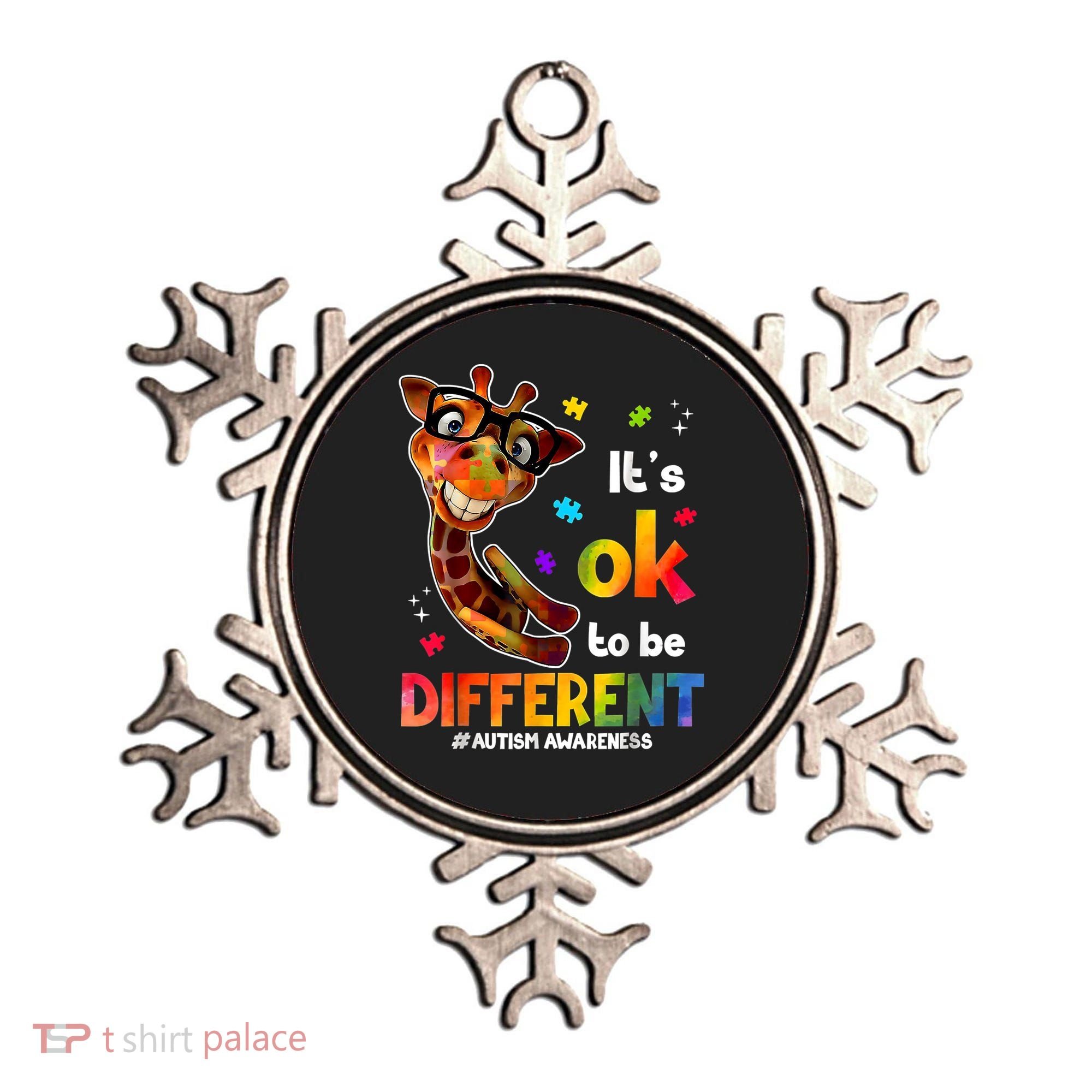 Funny Autism Awareness Its Ok To Be Different Giraffe Ornament
