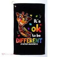 Funny Autism Awareness Its Ok To Be Different Giraffe Golf Towel thumb 0