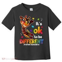 Funny Autism Awareness Its Ok To Be Different Giraffe Toddler T-Shirt thumb 0
