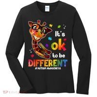 Funny Autism Awareness Its Ok To Be Different Giraffe Women's Long Sleeve Shirt thumb 0