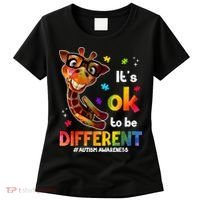 Funny Autism Awareness Its Ok To Be Different Giraffe Women's T-Shirt thumb 0