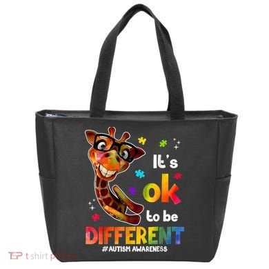 Funny Autism Awareness Its Ok To Be Different Giraffe Tote Bag