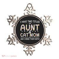 Funny Aunt and Cat Mom Empowering Strong Aunt & Cat Mom Idea Ornament thumb 0
