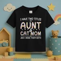 Funny Aunt and Cat Mom Empowering Strong Aunt & Cat Mom Idea Toddler T-Shirt thumb 3