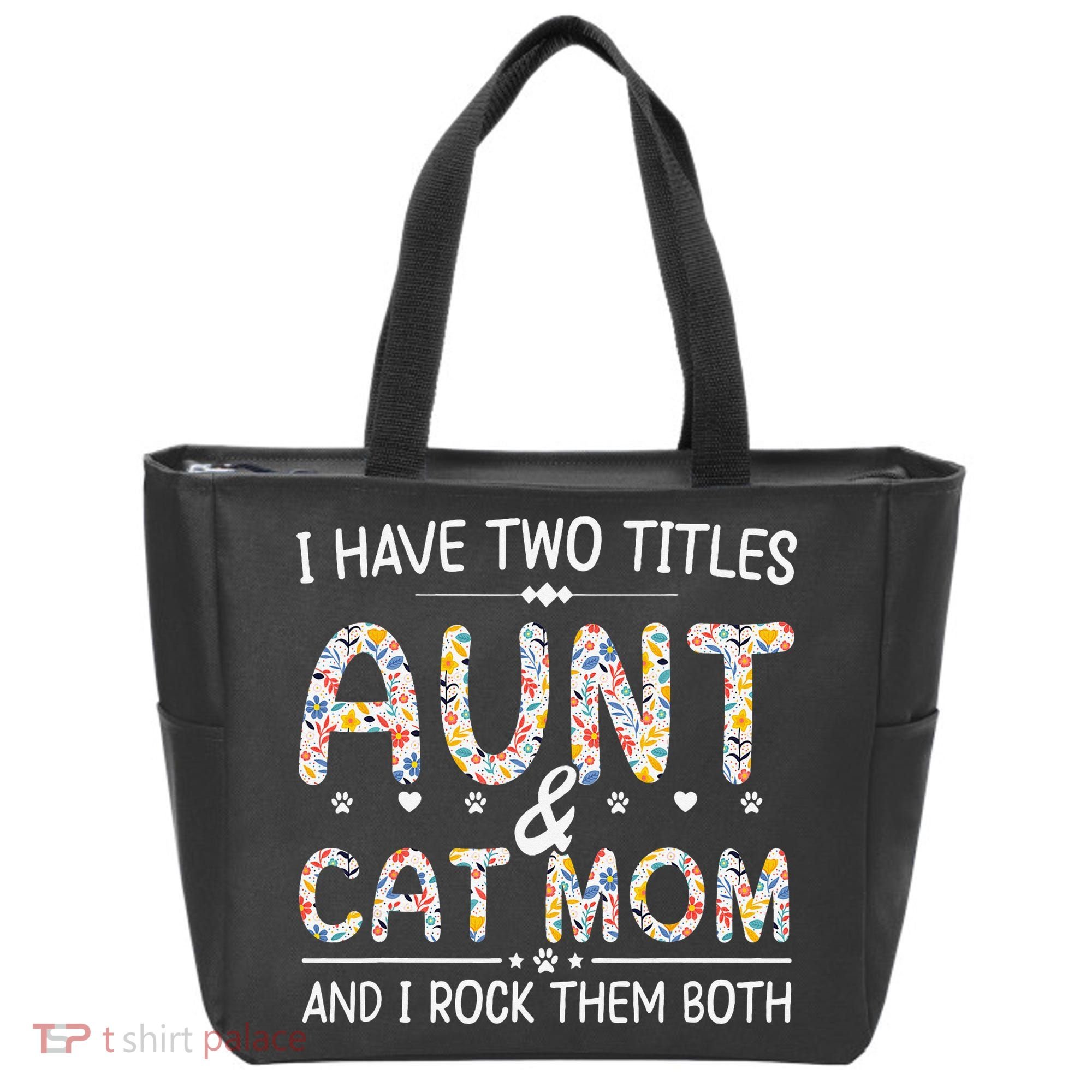Funny Aunt and Cat Mom Empowering Strong Aunt & Cat Mom Idea Tote Bag