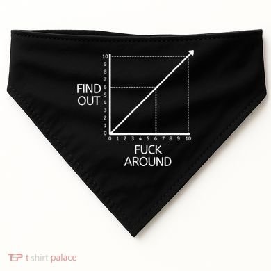 Fuck Around And Find Out Funny Graph Chart Joke Math USA-Made Doggie Bandana