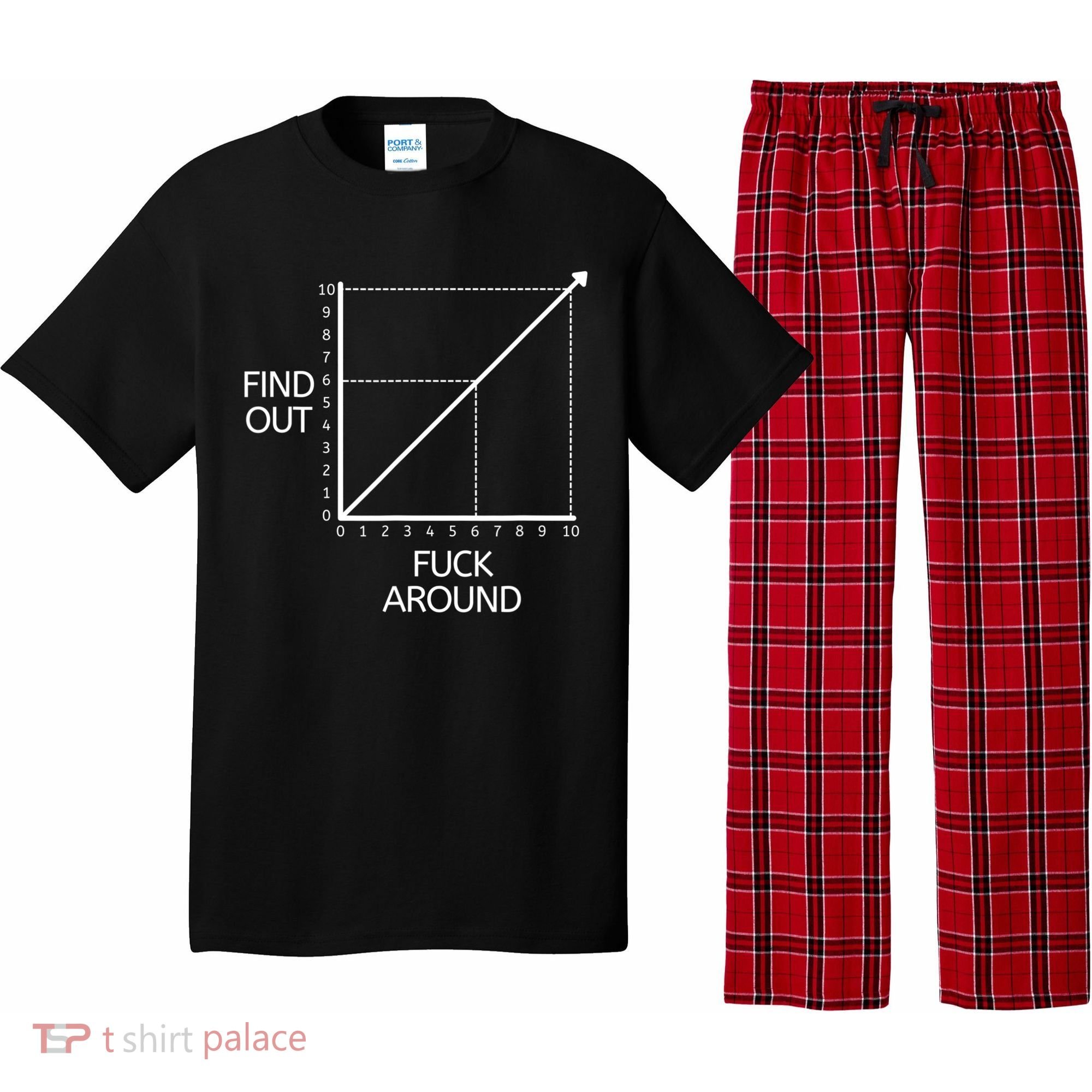 Fuck Around And Find Out Funny Graph Chart Joke Math Pajama Set