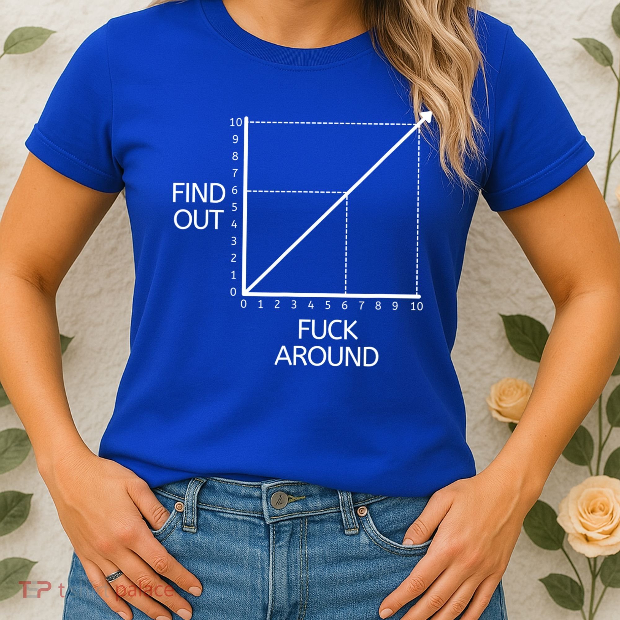 Fuck Around And Find Out Funny Graph Chart Joke Math Women's T-Shirt