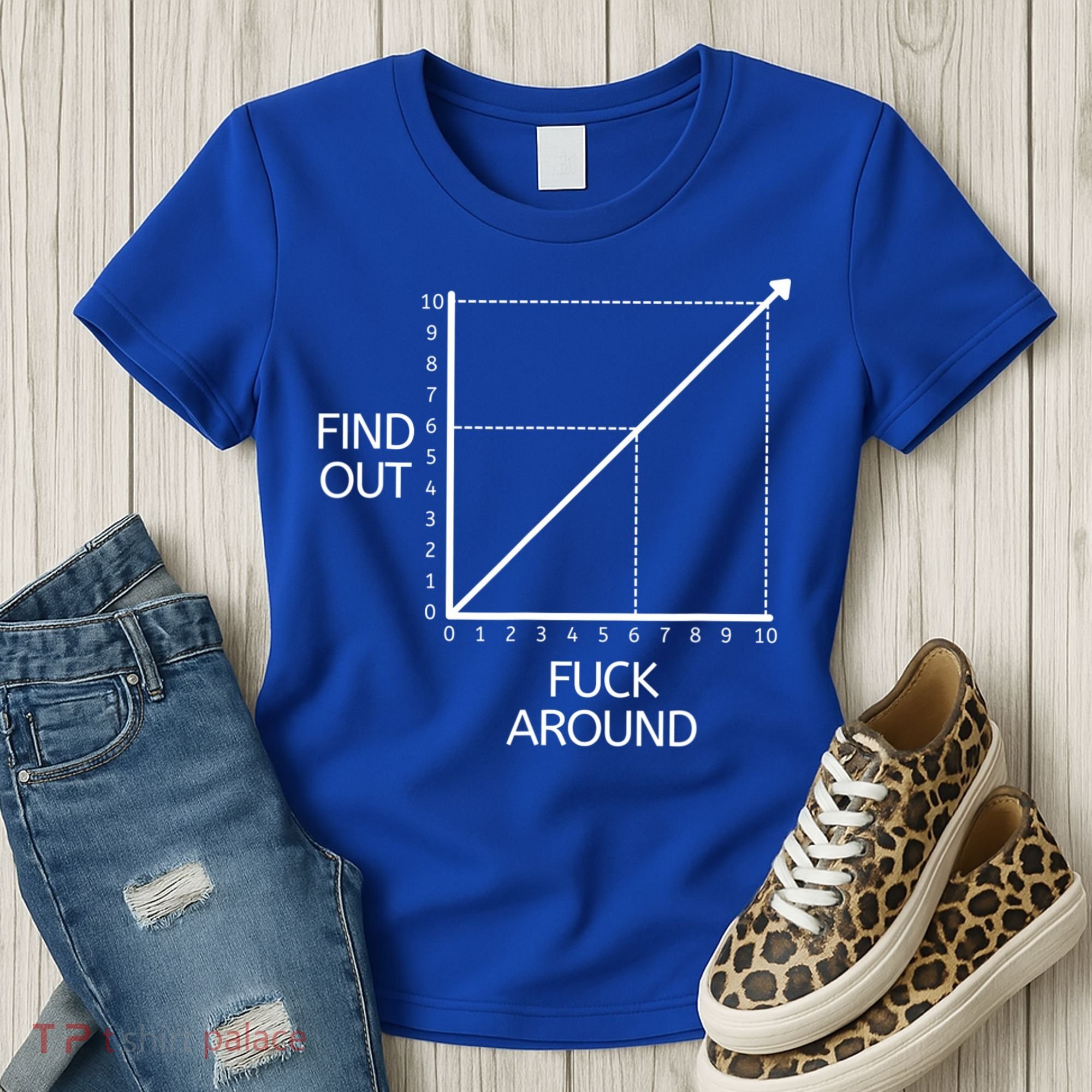 Fuck Around And Find Out Funny Graph Chart Joke Math Women's T-Shirt