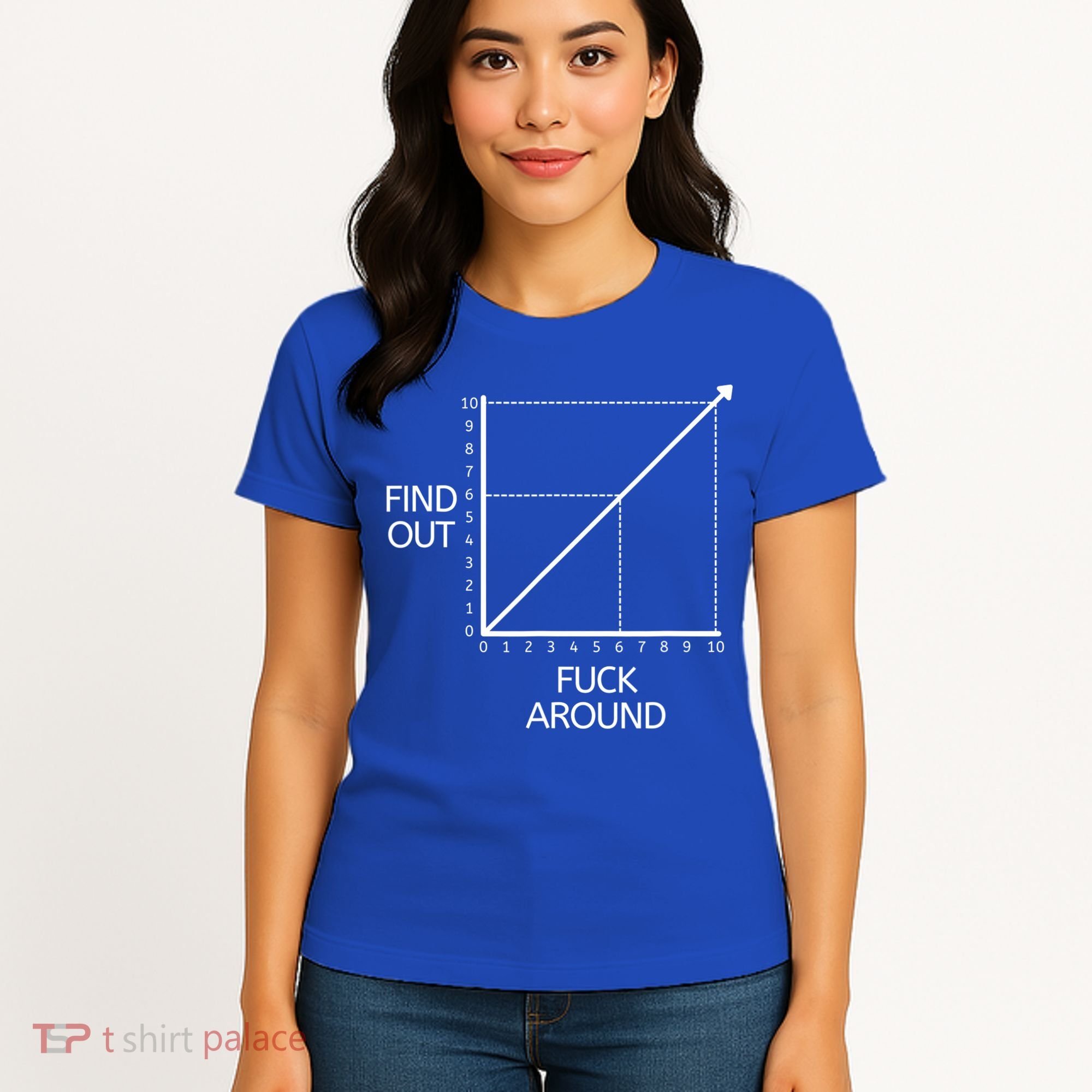 Fuck Around And Find Out Funny Graph Chart Joke Math Women's T-Shirt