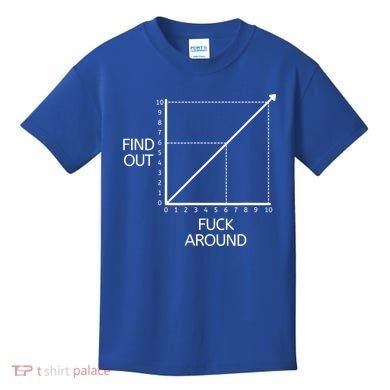 Fuck Around And Find Out Funny Graph Chart Joke Math Kids T-Shirt