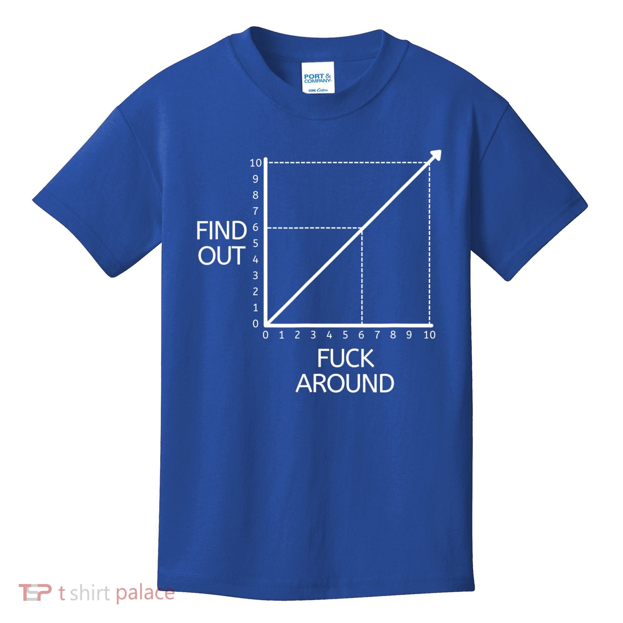 Fuck Around And Find Out Funny Graph Chart Joke Math Kids T-Shirt