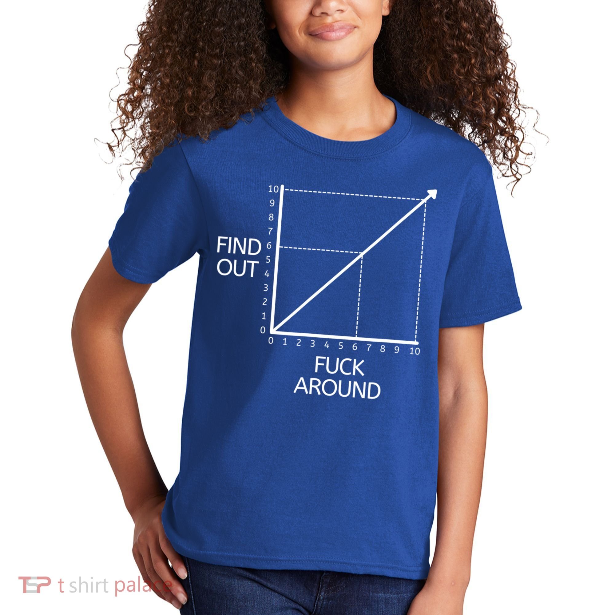 Fuck Around And Find Out Funny Graph Chart Joke Math Kids T-Shirt