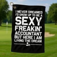 Funny Accountant Art For Women CPA Accounting Bookkeeper Golf Towel thumb 1