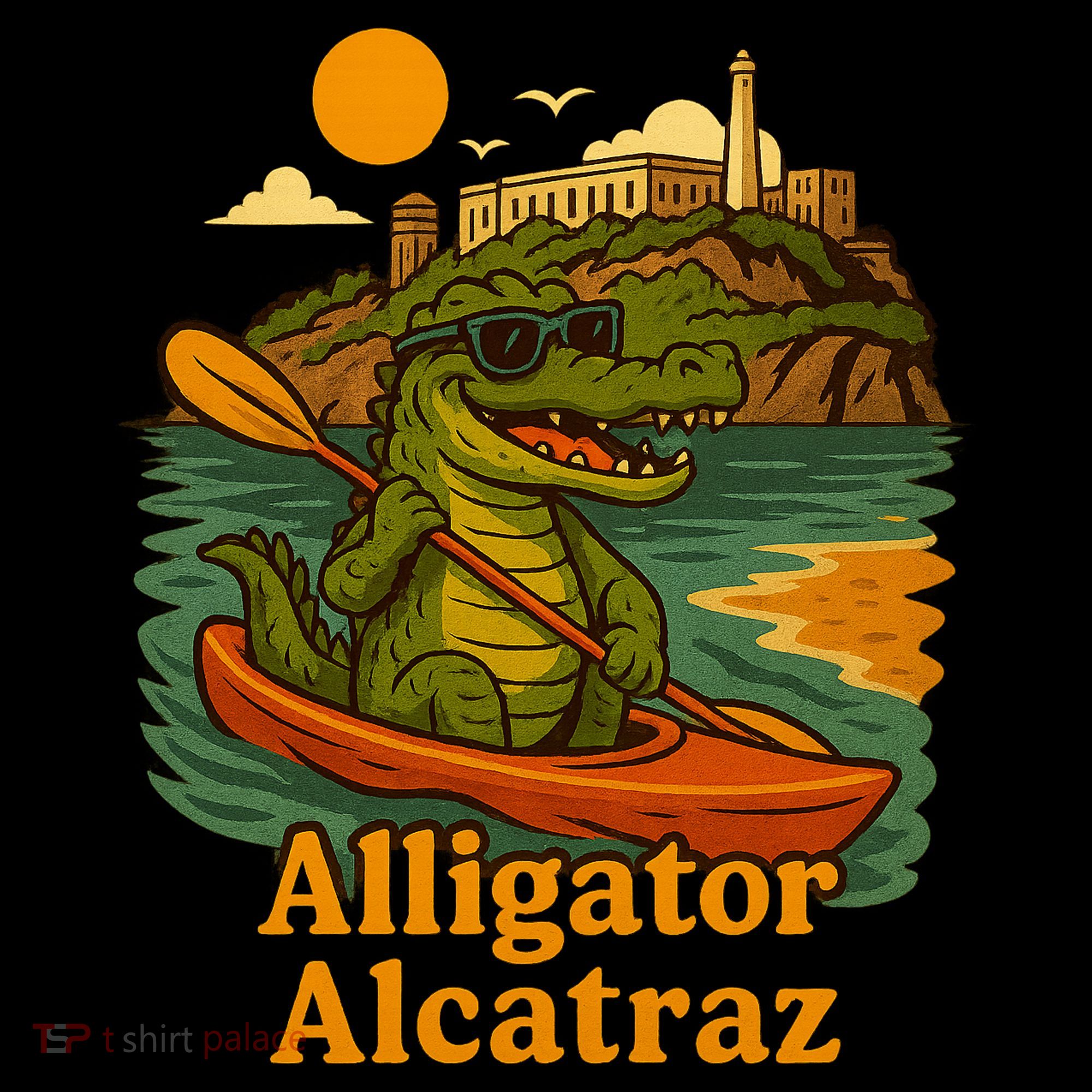 Funny Alligator Alcatraz Doggie Tank