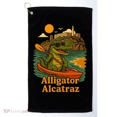 Funny Alligator Alcatraz Golf Towel