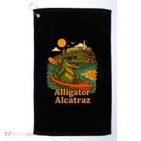 Funny Alligator Alcatraz Golf Towel thumb 0