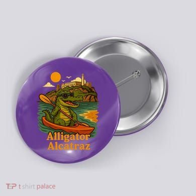 Funny Alligator Alcatraz Button