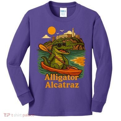Funny Alligator Alcatraz Kids Long Sleeve Shirt
