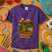 Funny Alligator Alcatraz Kids T-Shirt thumb 3
