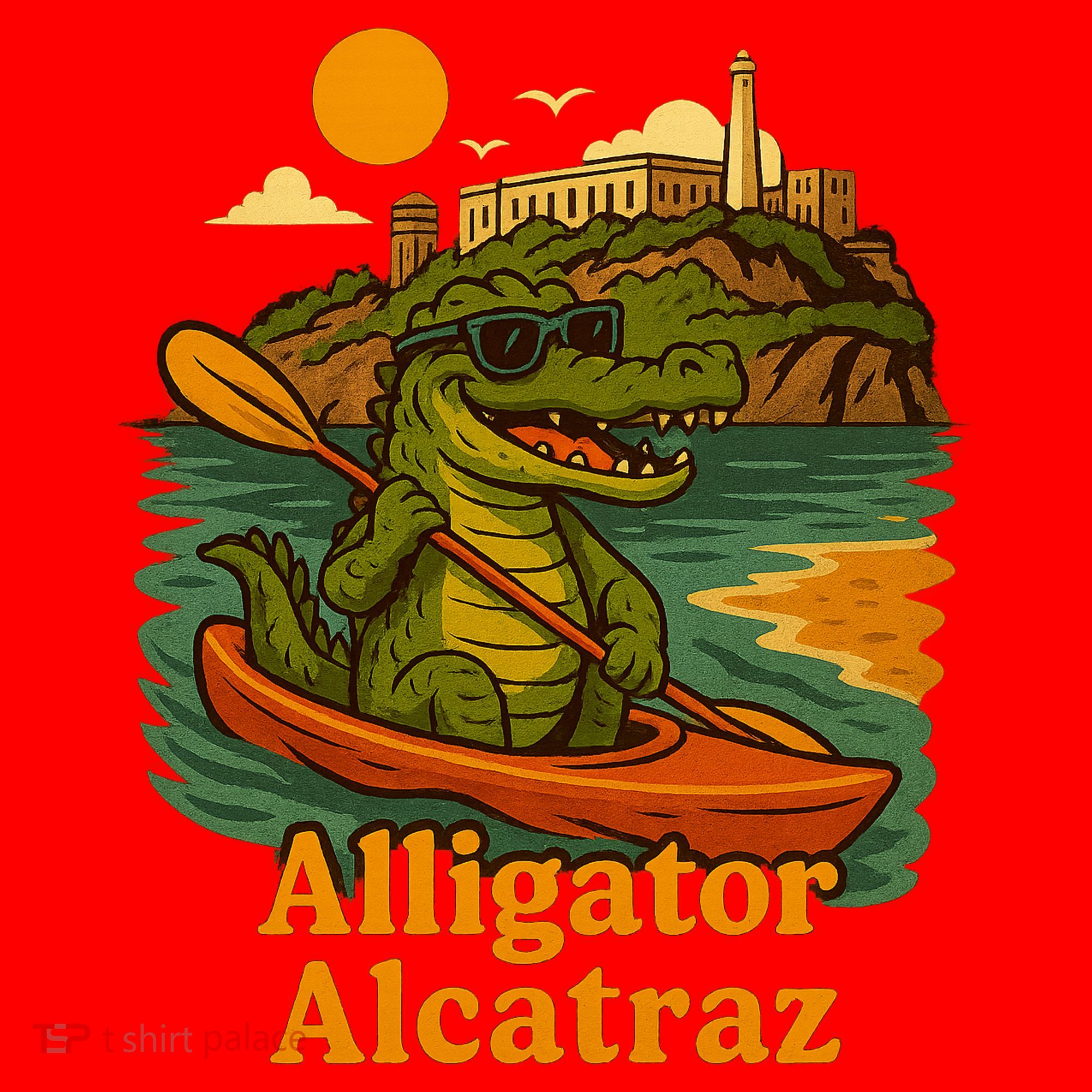 Funny Alligator Alcatraz Santa Hat