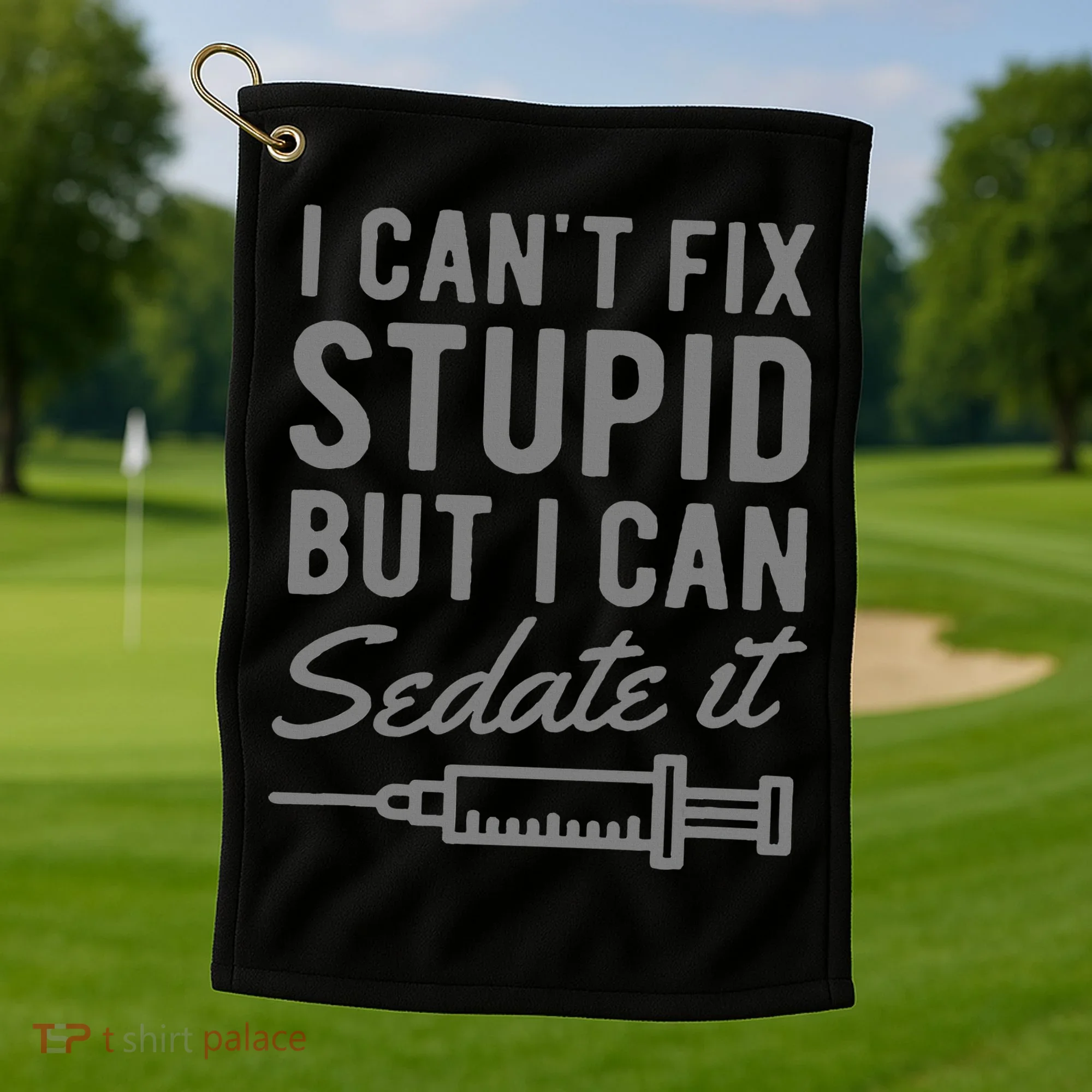 Funny Anesthesiologist Anesthesia Gift Fix Stupid Golf Towel