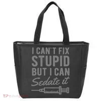 Funny Anesthesiologist Anesthesia Gift Fix Stupid Tote Bag thumb 0