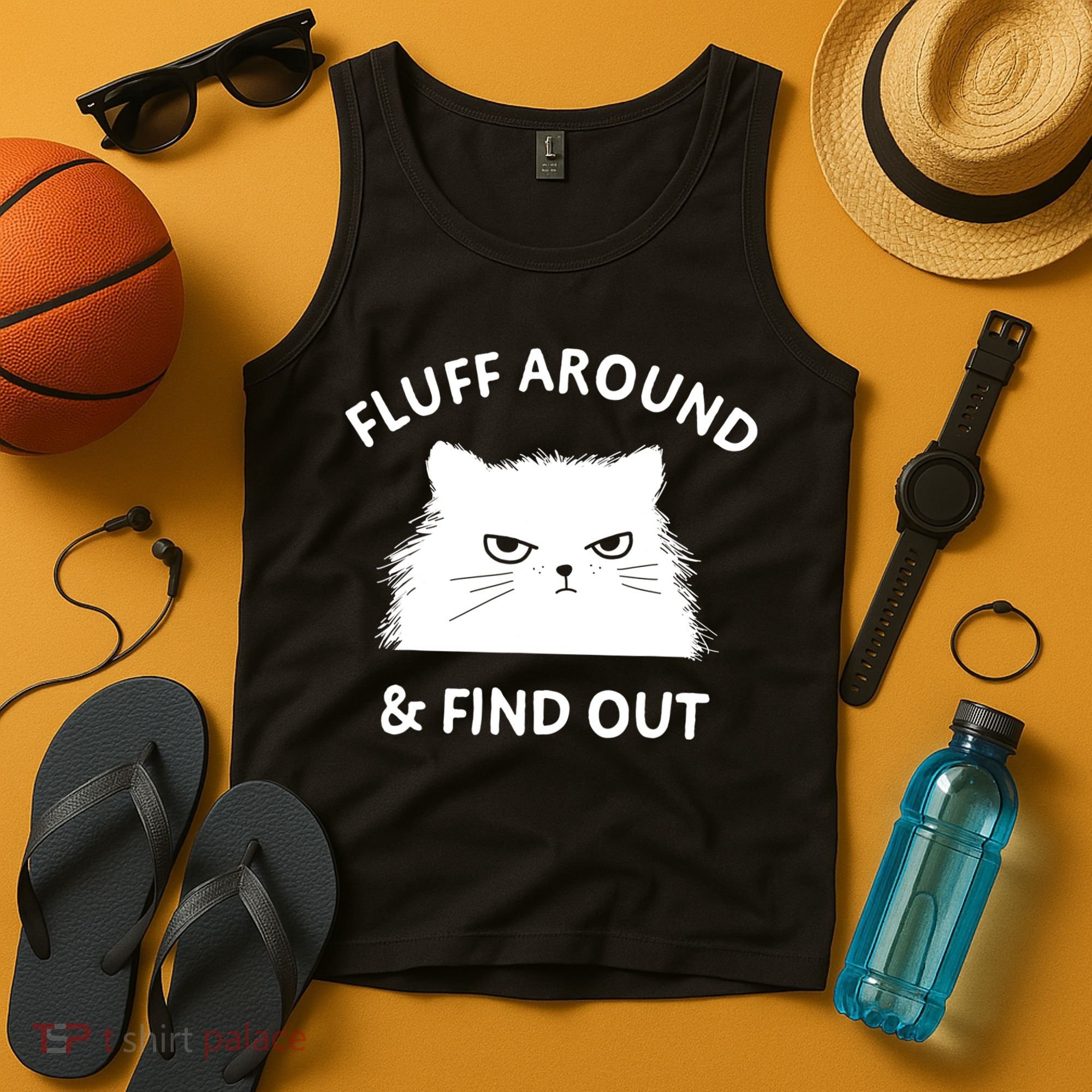 Fluff Around And Find Out Funny Cat Adult Humor Tank Top