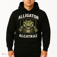 Funny Alligator Alcatraz Jail Prison Gator Hoodie thumb 2